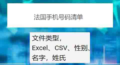 法国手机号码清单
